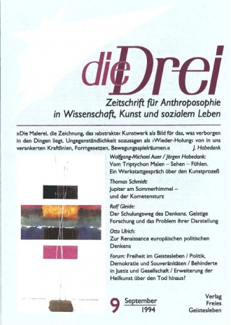 die-Drei - anthroposophisches Fachblatt - Heft 9, 1994 - 