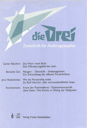 die Drei - Zeitschrift für Anthroposophie - Heft 6, 1989