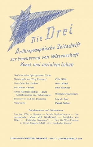die Drei - Zeitschrift für Anthroposophie - Heft 1, 1954