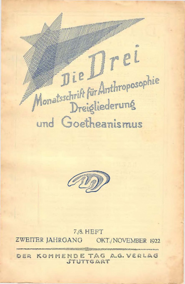 die Drei - Zeitschrift für Anthroposophie - Heft 7, 1922