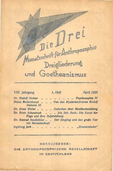 die Drei - Zeitschrift für Anthroposophie - Heft 1, 1928