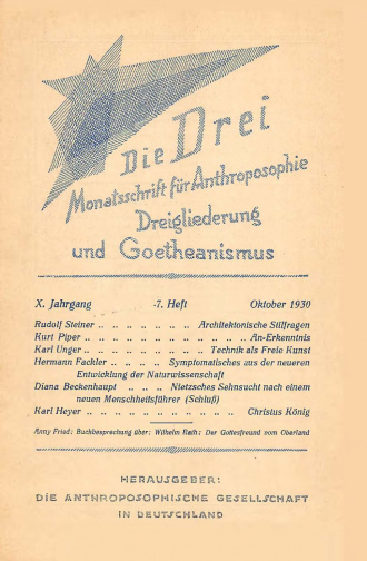 die-Drei - anthroposophisches Fachblatt - Heft 7, 1930 - 