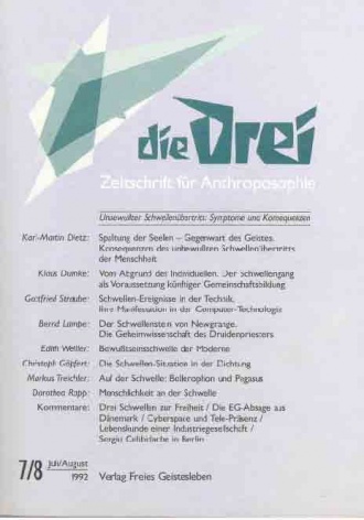 die-Drei - anthroposophisches Fachblatt - Heft 7, 1992 - 