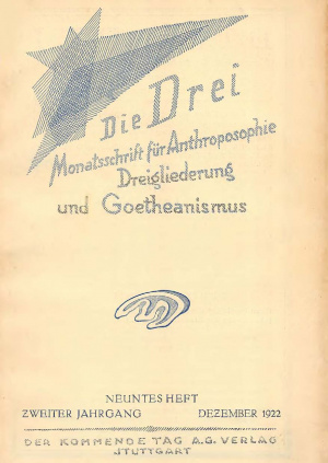 die Drei - Zeitschrift für Anthroposophie - Heft 9, 1922