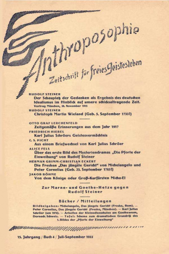 die-Drei - anthroposophisches Fachblatt - Heft 4, 1933 - 