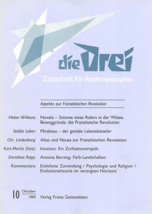 die Drei - Zeitschrift für Anthroposophie - Heft 10, 1989