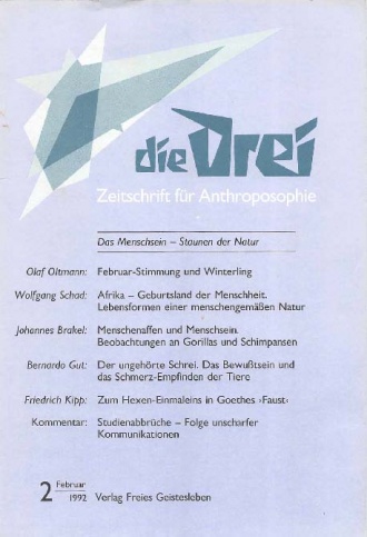 die-Drei - anthroposophisches Fachblatt - Heft 2, 1992 - 