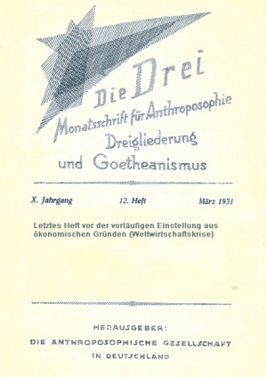 die Drei - Zeitschrift für Anthroposophie - Heft 3, 1931