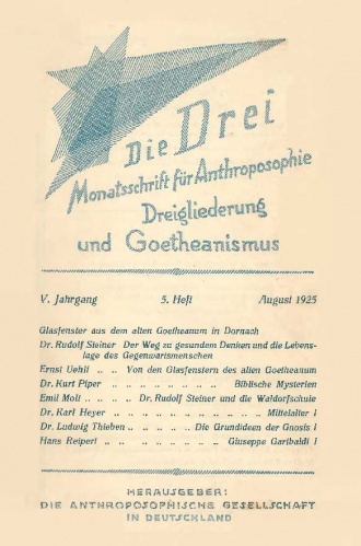 die-Drei - anthroposophisches Fachblatt - Heft 5, 1925 - 