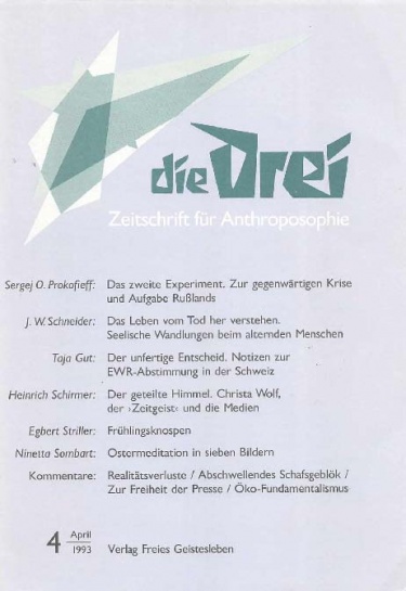 die Drei - Zeitschrift für Anthroposophie - Heft 4, 1993