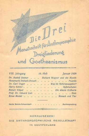 die Drei - Zeitschrift für Anthroposophie - Heft 10, 1929