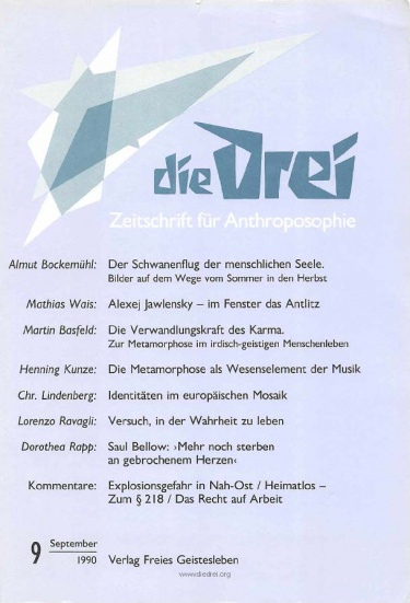 die Drei - Zeitschrift für Anthroposophie - Heft 9, 1990